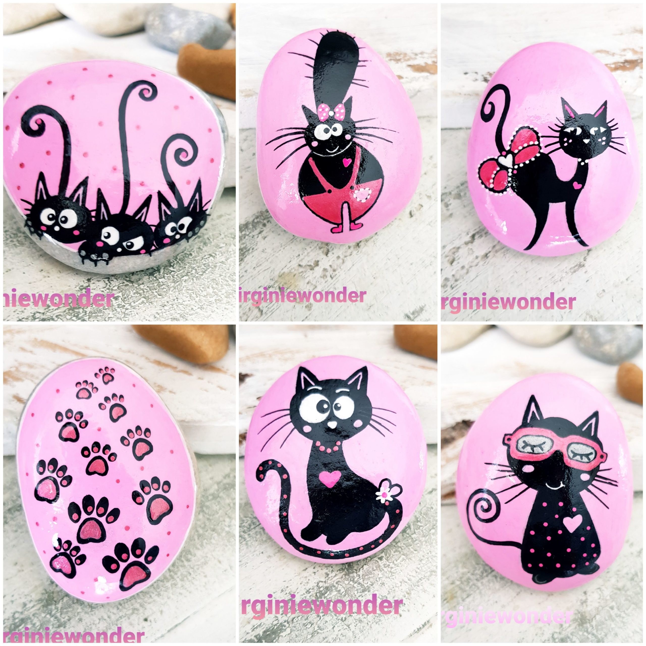 Galet Chats Cartoons Les Galets De Virginiewonder Galet Chats Cartoons Les Galets De Virginiewonder
